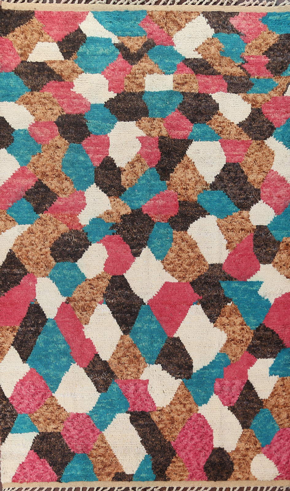 All-Over Design Geometric Wool Carpet Multicolor Moroccan Area Rug 7x11Ft gallery