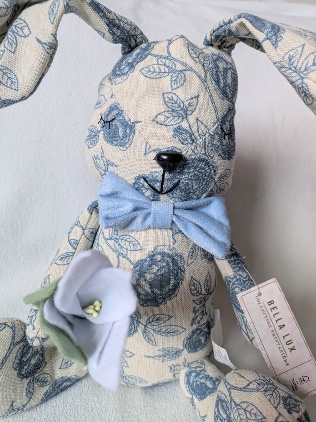 Bella Lux Collection Printaniere Fabric Bunny Plush Blue Toile Easter Decor New gallery
