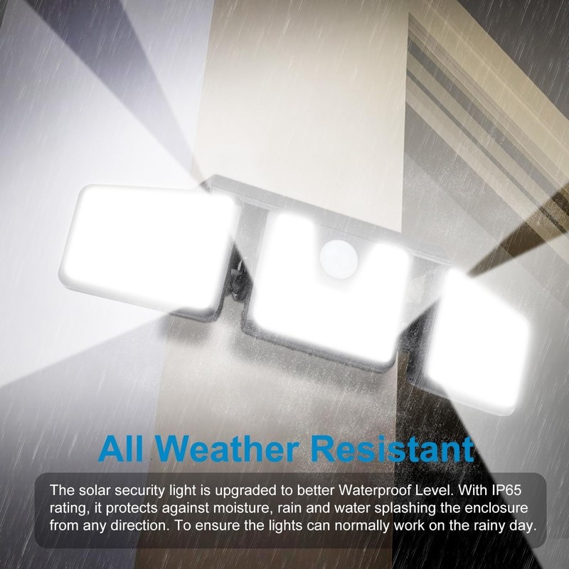 High Brightness Solar LED Security Lights - Waterproof Motion Sensor, 800 Lumens gallery