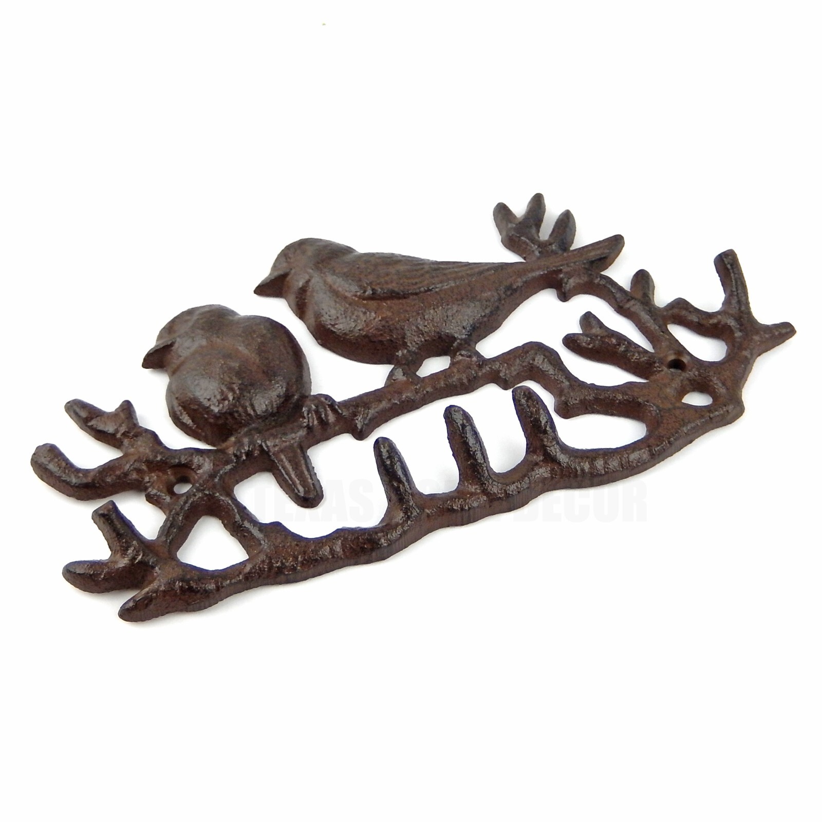 Cast Iron Birds On Branch Wall Hook Rack Key Hanger Antique Style gallery