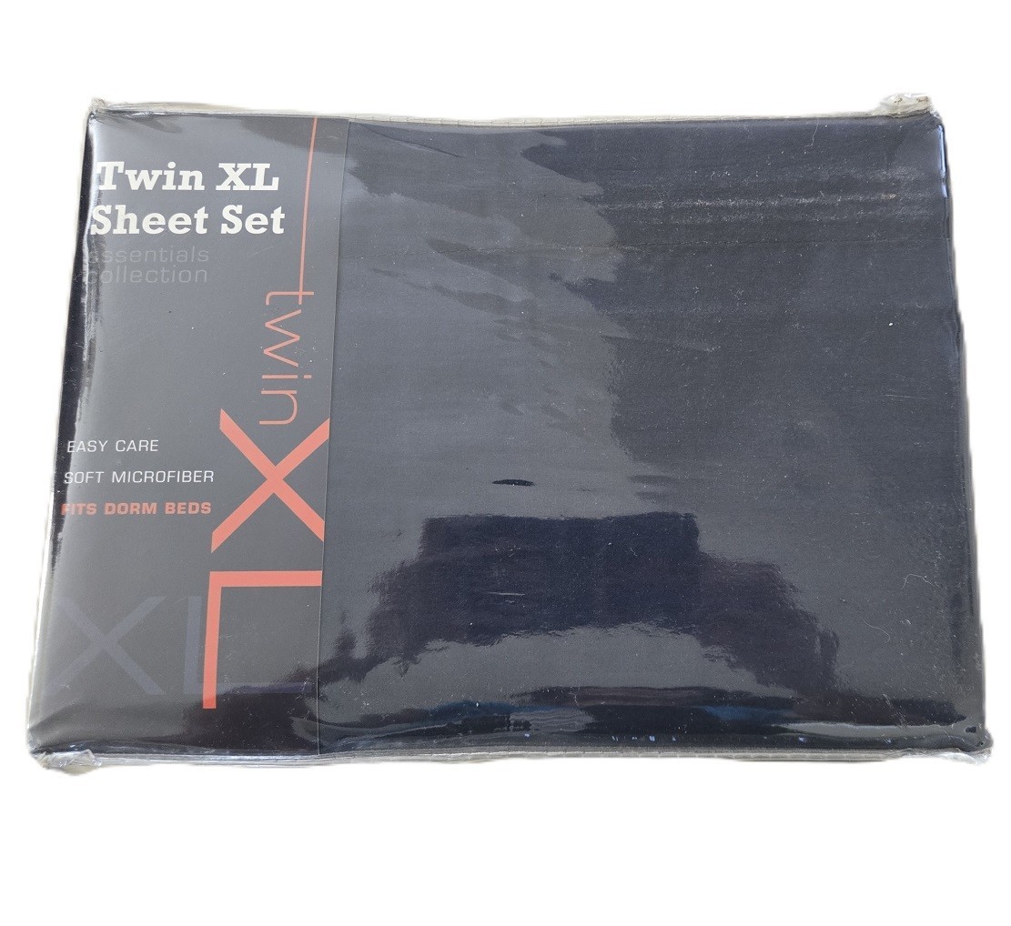 NIP Essential collection Navy Blue Twin XL Easy Care Sheet set for dorm rooms gallery