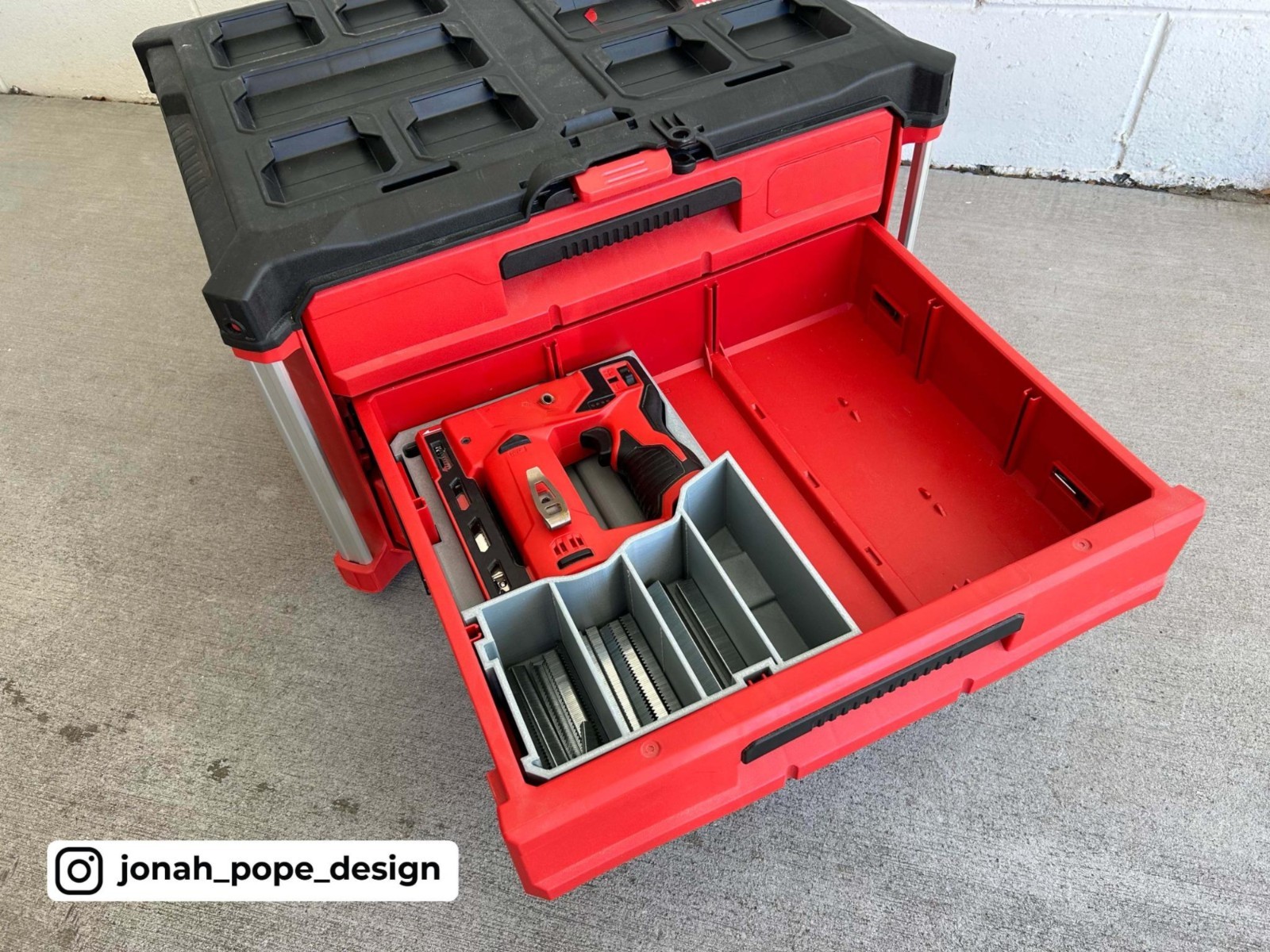 Milwaukee Packout Tool Box Drawer Insert for M12 3/8 Crown Stapler (Insert Only) gallery