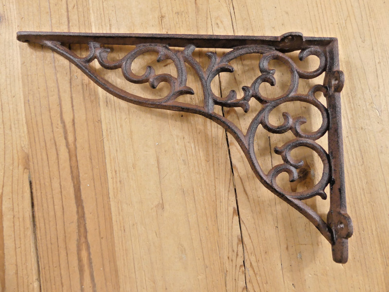 6 LARGE Shelf Braces Wall Brackets Cast Iron Brackets Vine Garden Corbels Rustic gallery
