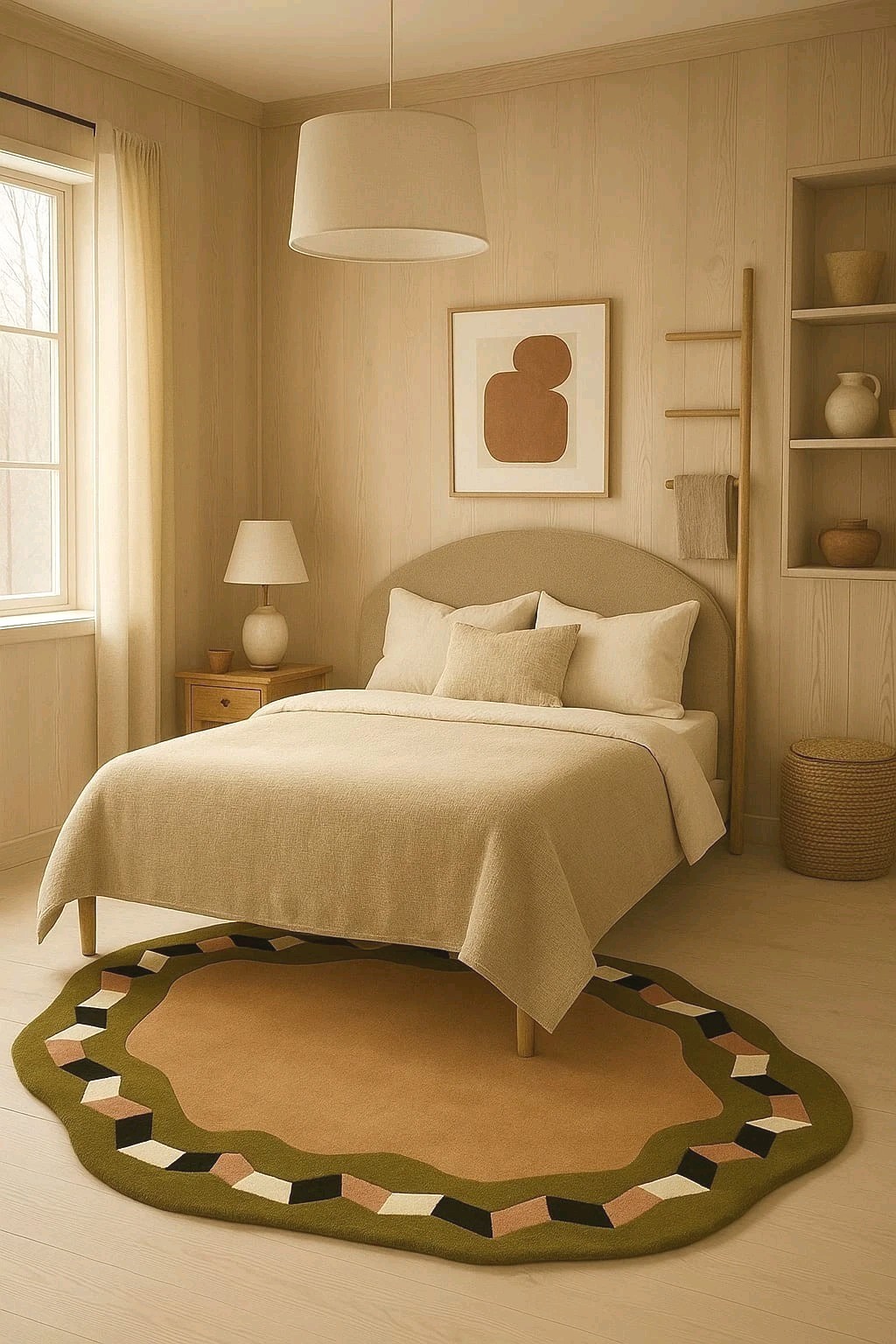 Modern Hand Tufted Rug Irregular Shape Carpet Abstract Arae Rug For Living Room gallery