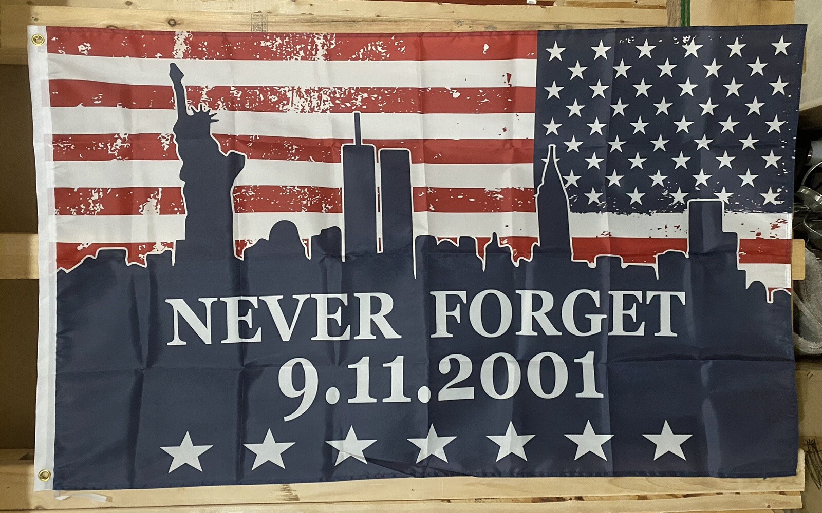 9/11 Never Forget Flag FREE SHIP First Responder Hero Fire EMS USA Sign 3x5’ gallery