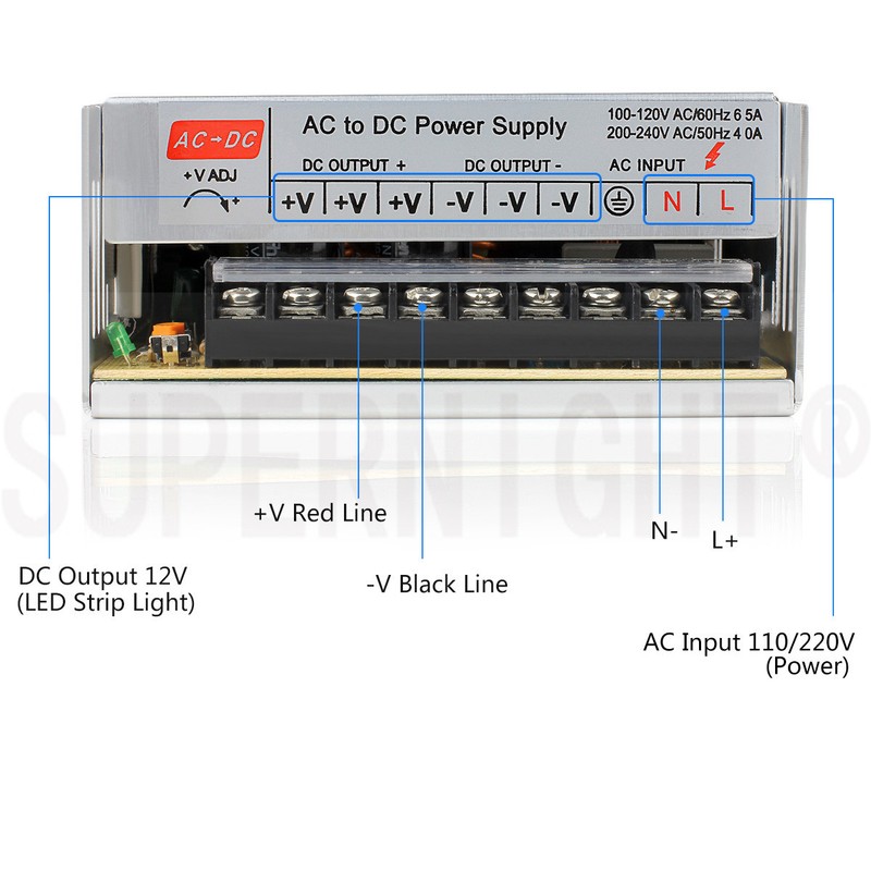2Pcs AC-DC12V 30A Regulated Switching Power Supply for 5050/3528 LED Strip Light gallery