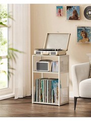 Record Player Stand, 3-Tier Side Table, Vinyl Record Storage Up To 100 Albums