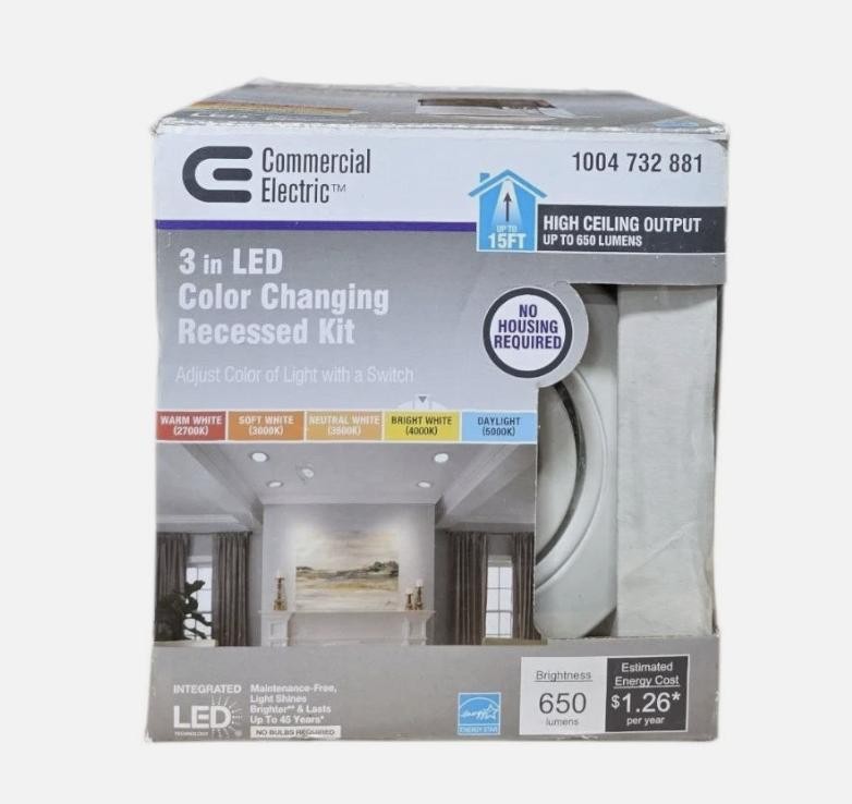 Commercial Electric 3 in. 2700K - 5000K White Blanco Recessed Integrated LED gallery