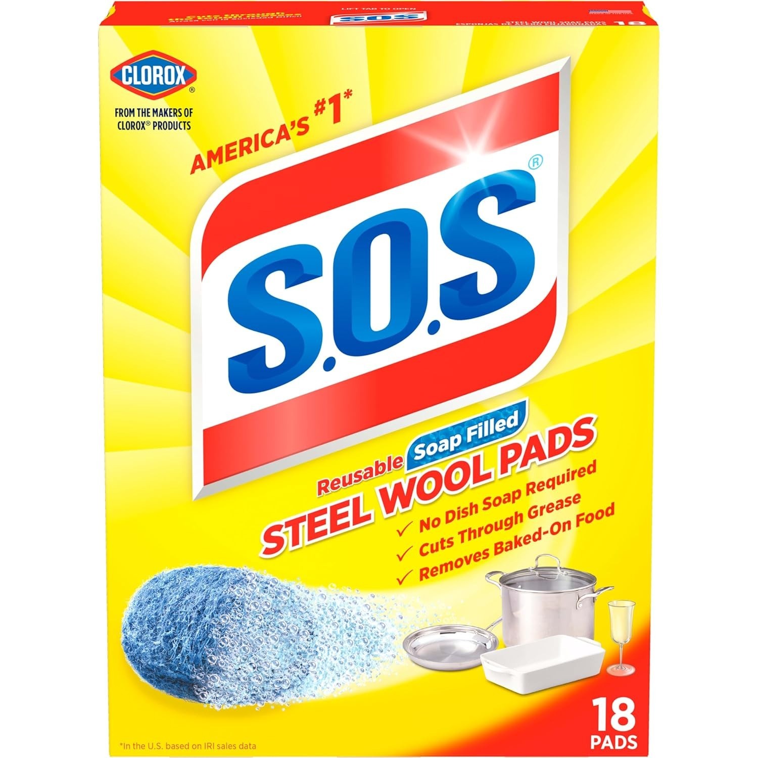 S.O.S Steel Wool Soap Pads, 18 Count gallery