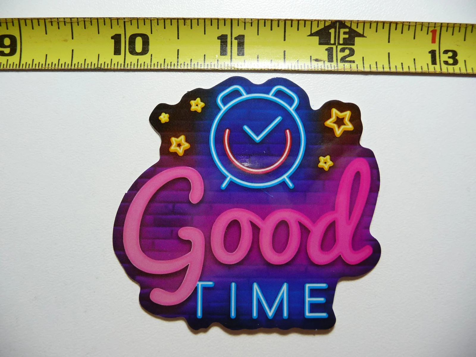 ALARM CLOCK TIME SMALL STICKER DECAL NEON STYLE MOTIVATIONAL POSITIVE gallery