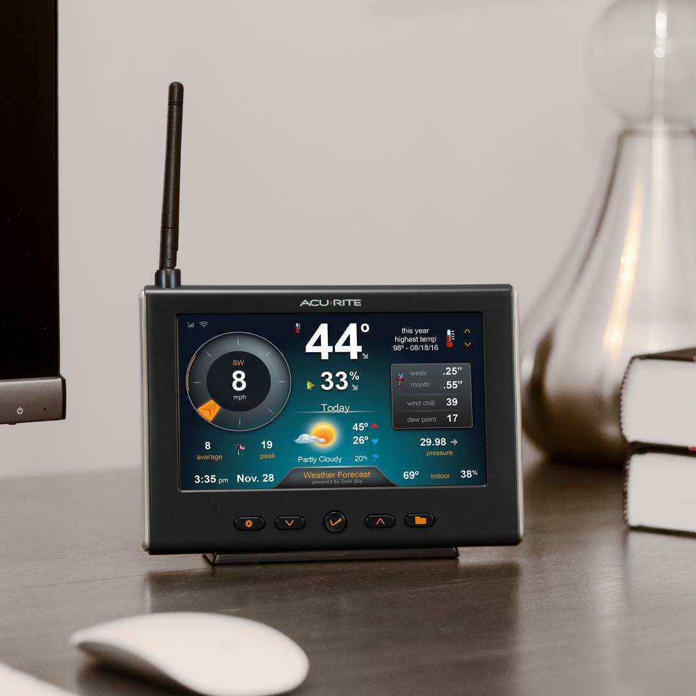 AcuRite Weather Station Dimmable Display Wind Speed Humidity Lightning Detector gallery