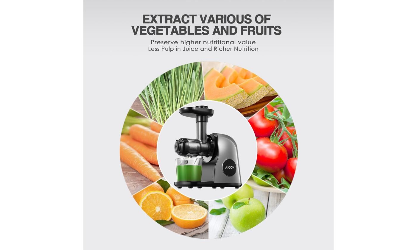 AICOK Slow Masticating Juicer Extractor Cold Press Juicer Easy Clean - Quiet gallery