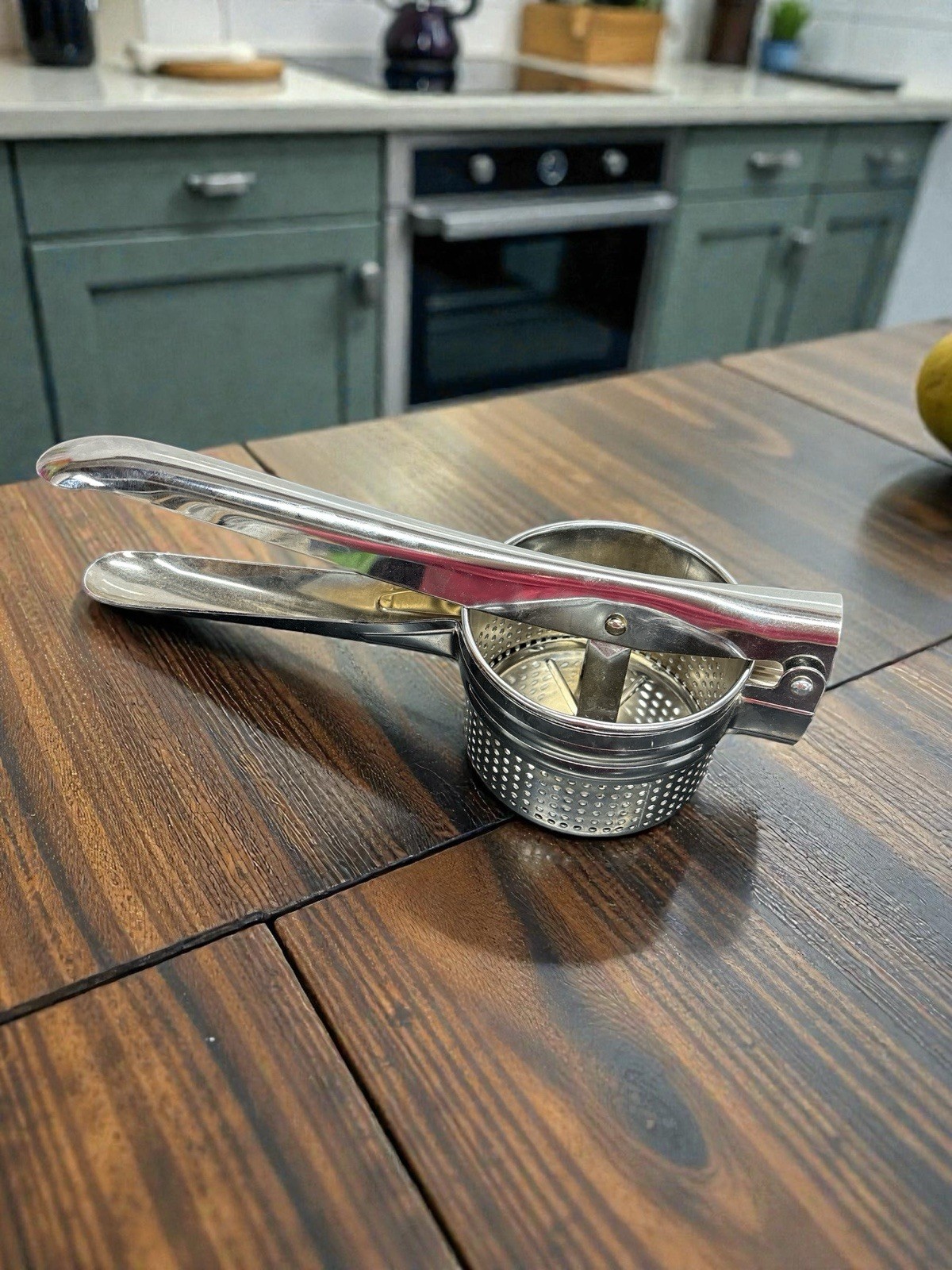 Potato Masher Ricer Fruit Vegetable Juicer Press Chrome Plated Stainless Steel gallery
