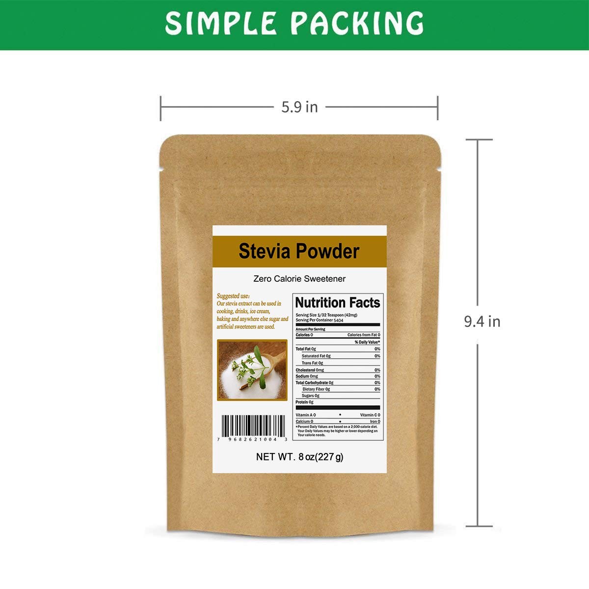 CCnature Stevia Powder Extract Natural Sweetener Zero Calorie Sugar Substitut... gallery
