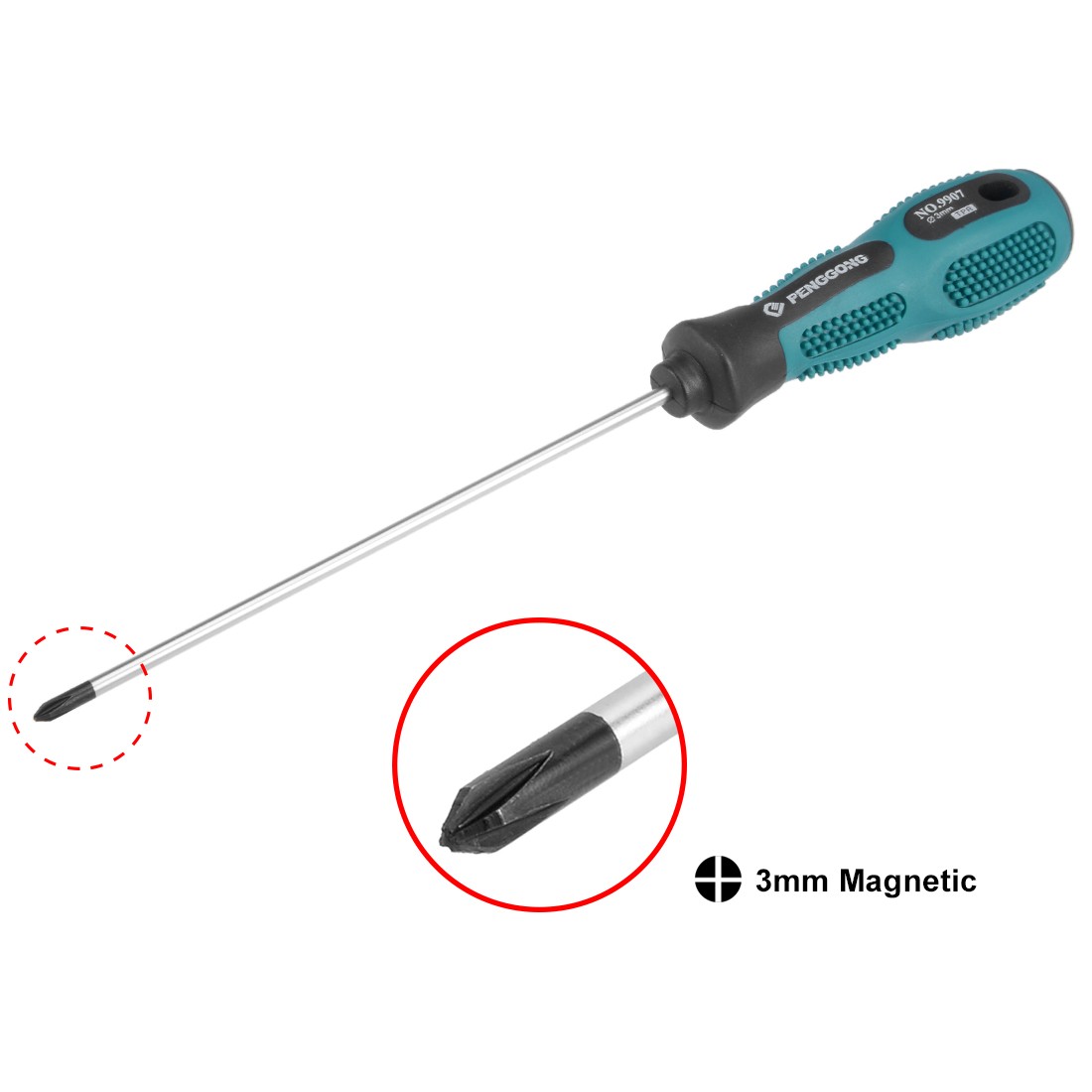 #0 Phillips Screwdriver 5 Inch Round Shaft Non Slip Comfortable Handle Green gallery