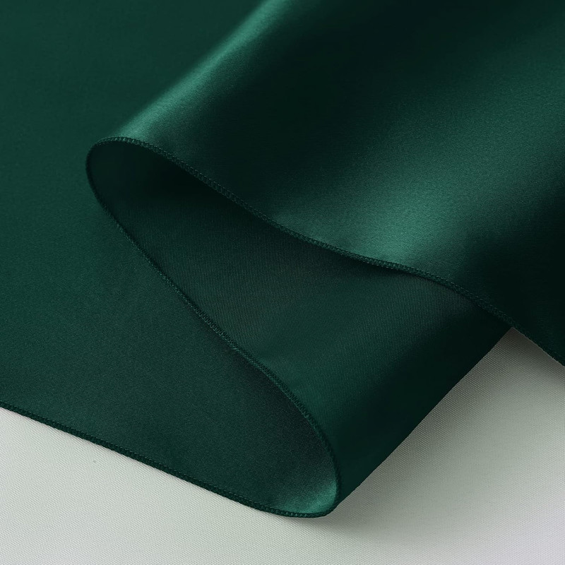 2 Pack Forest Green Satin Table Runner 12 X 108 Inch, Smooth Table Runners for W gallery