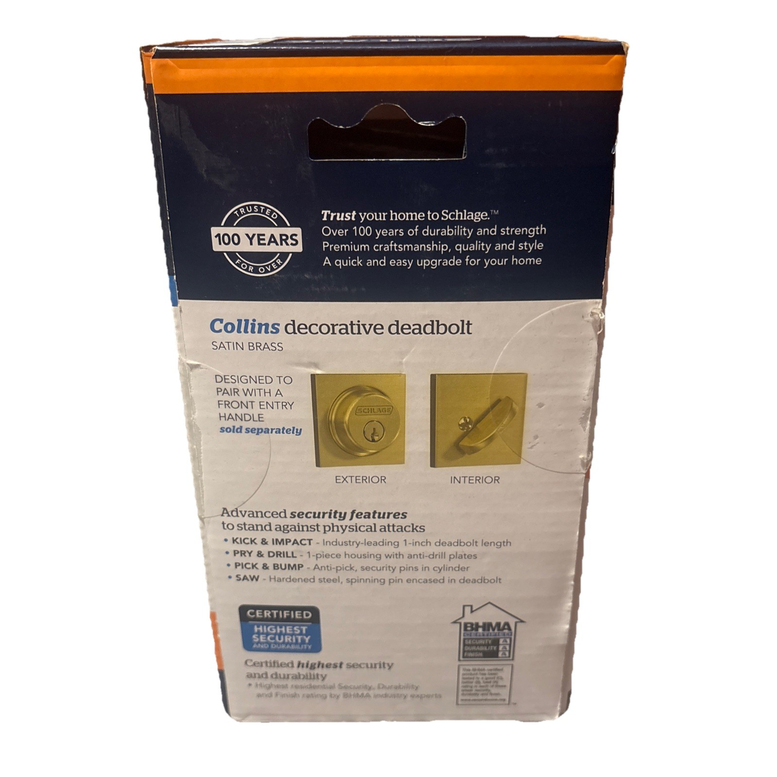 Schlage Collins Deadbolt Lock Single Cylinder Keyed Entry B60N G COL 608 gallery