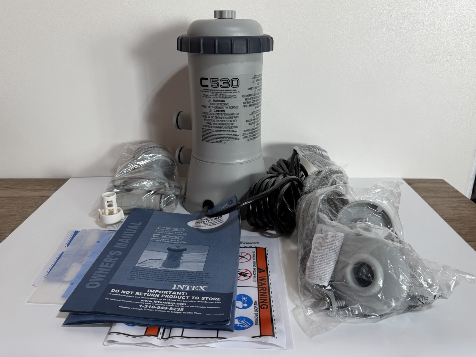 INTEX 530 GPH Easy Set Swimming Pool Filter Pump with GFCI 603 New & Accessories gallery
