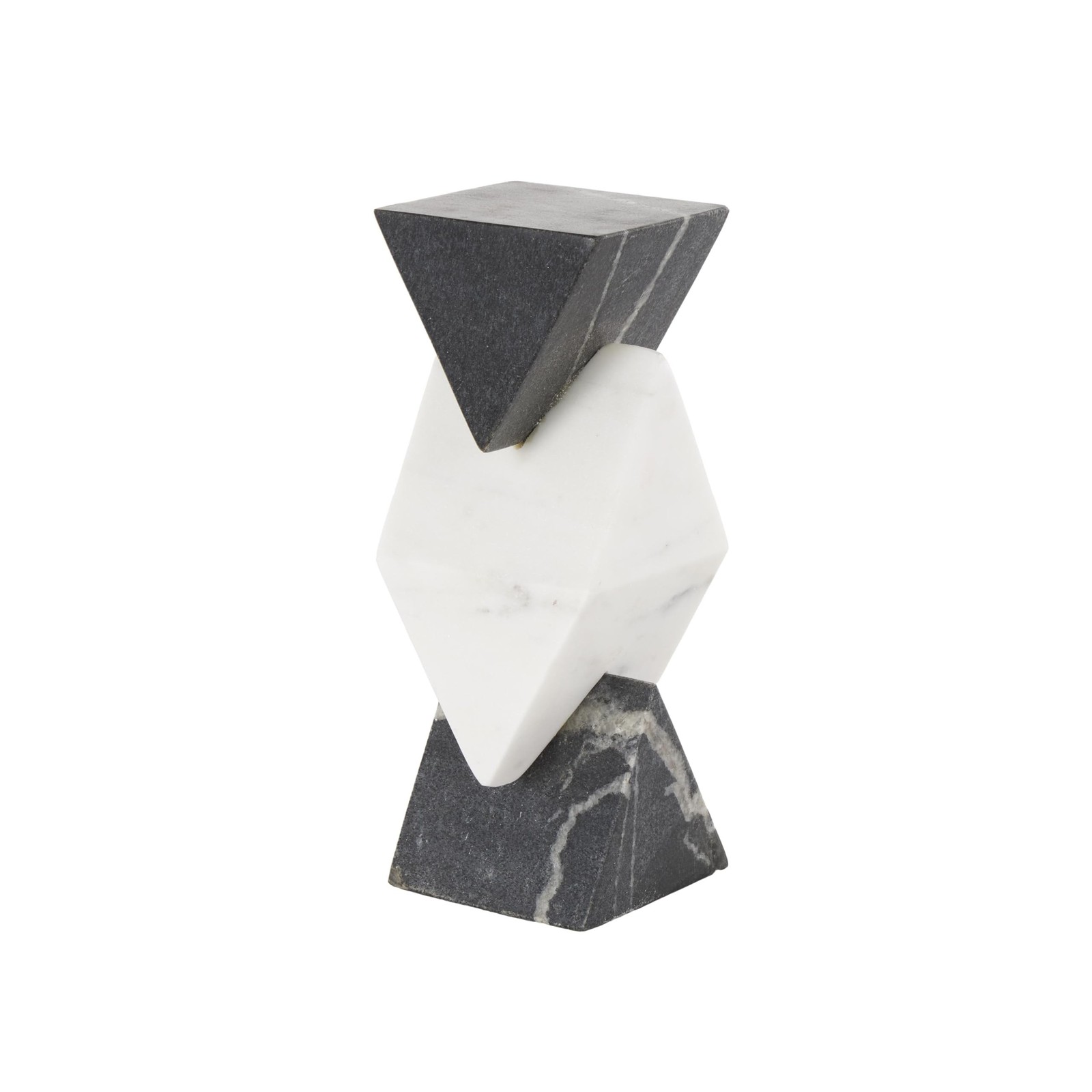 Deco 79 Marble Geometric Decorative Sculpture Stacked Pyramid Home Decor Stat... gallery