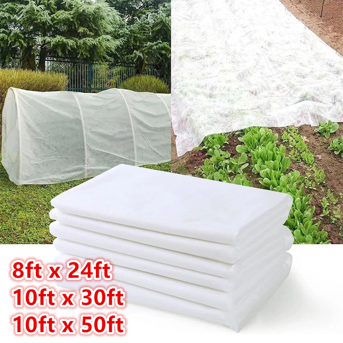Plant Covers Freeze Protection 25ft/30ft/50ft Reusable Floating Row Cover Winter gallery