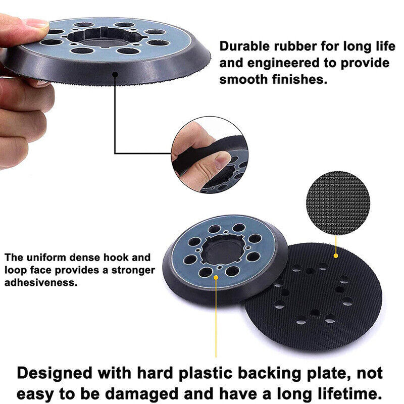 2PCS 5" 4-Screw Orbital Hook Loop Orbital Sander Pad for Dewalt DWE64233 N329079 gallery