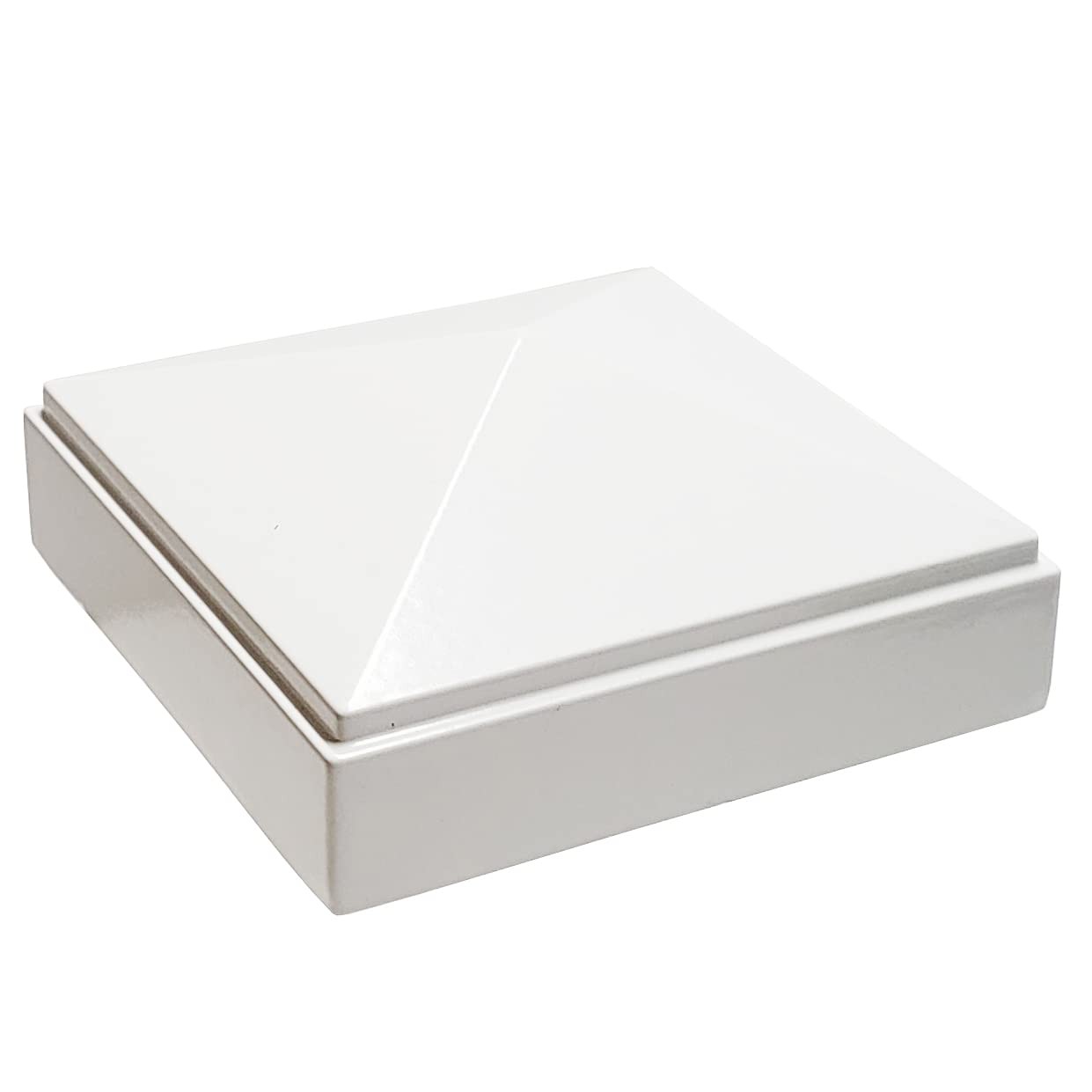 3" x 3" Aluminum Pyramid Post Cap for Metal Posts – Pressure Fit – -Coated Wh... gallery