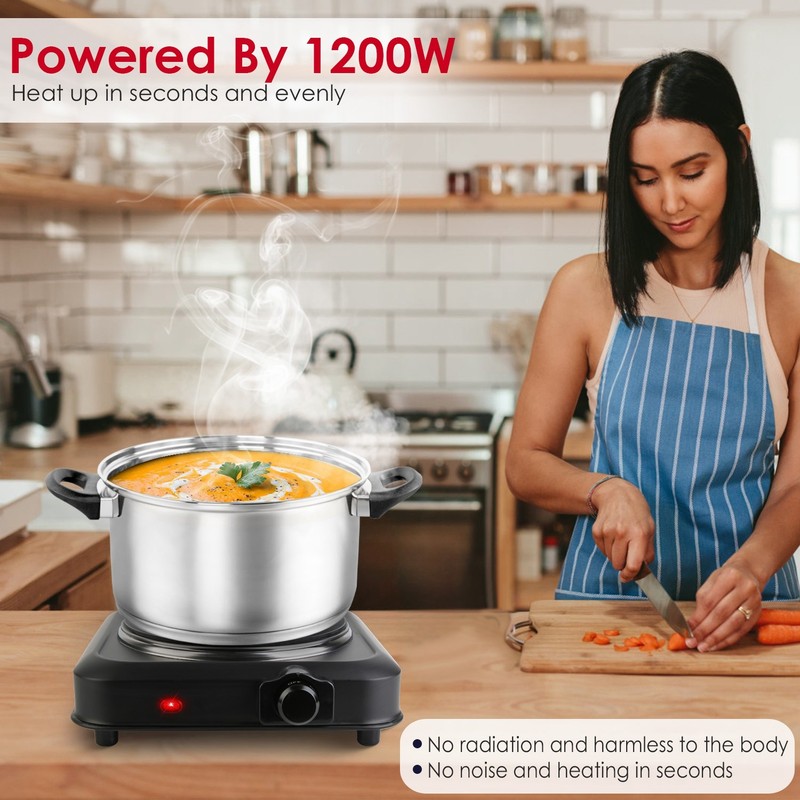 Adjustable Temperature Electric Burner Countertop Hot Plate Cooktop Stove gallery