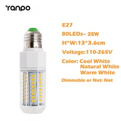 Dimmable LED E27 5730 SMD Corn Lights Bulb 25W 30W 35W 40W High Brightness RK095
