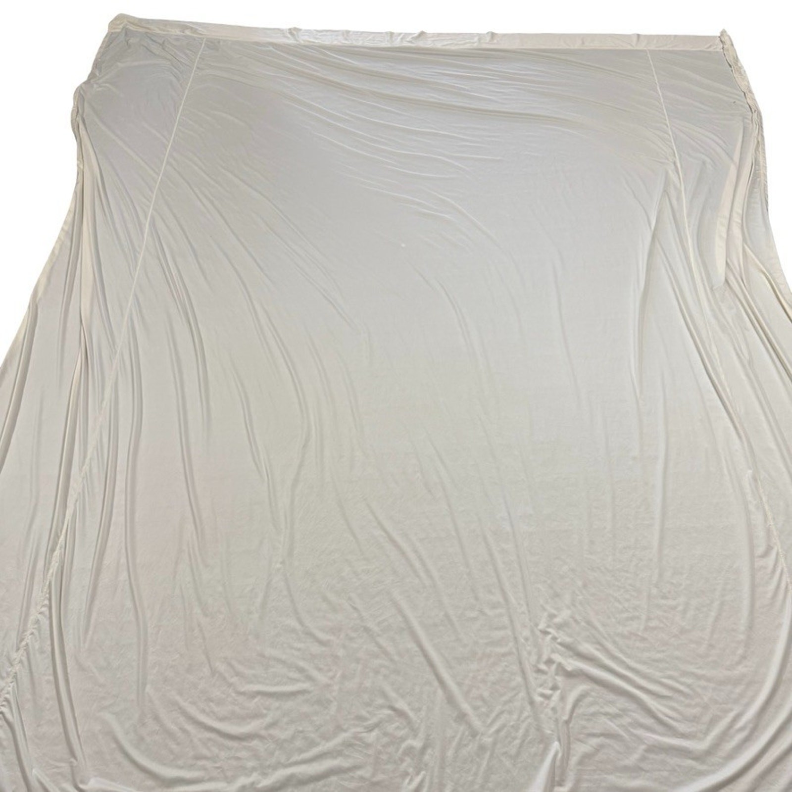 Sheex Ivory Cream Queen Single Flat Sheet Slinky Cooling Stretch Fabric Knit gallery