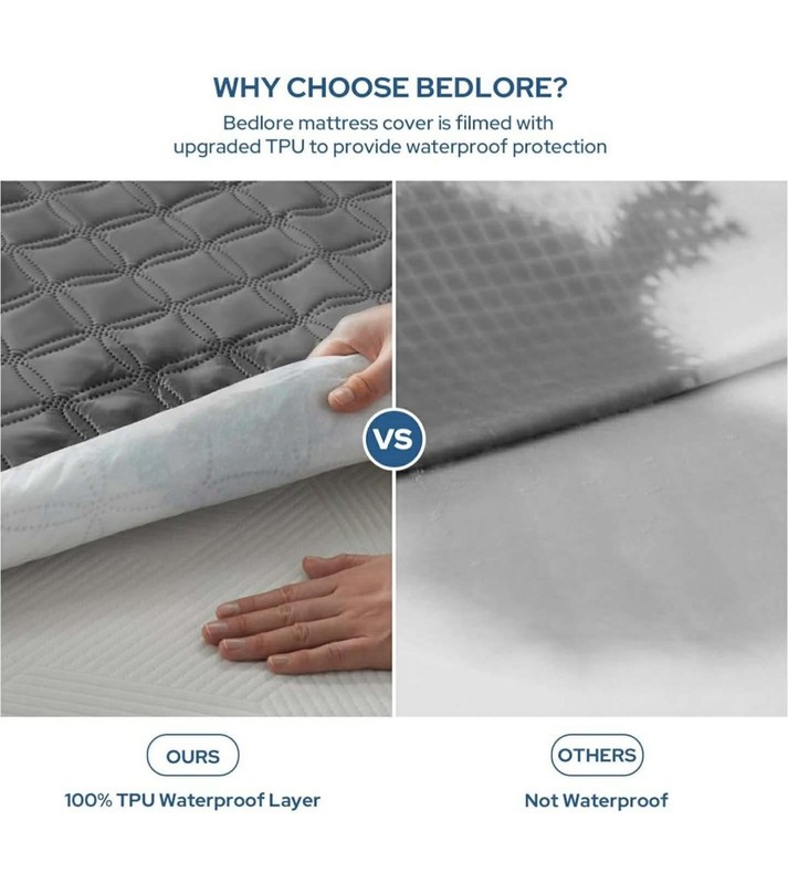 BEDLORE Waterproof Mattress Protector, Queen Size Mattress Pad Noiseless with De gallery