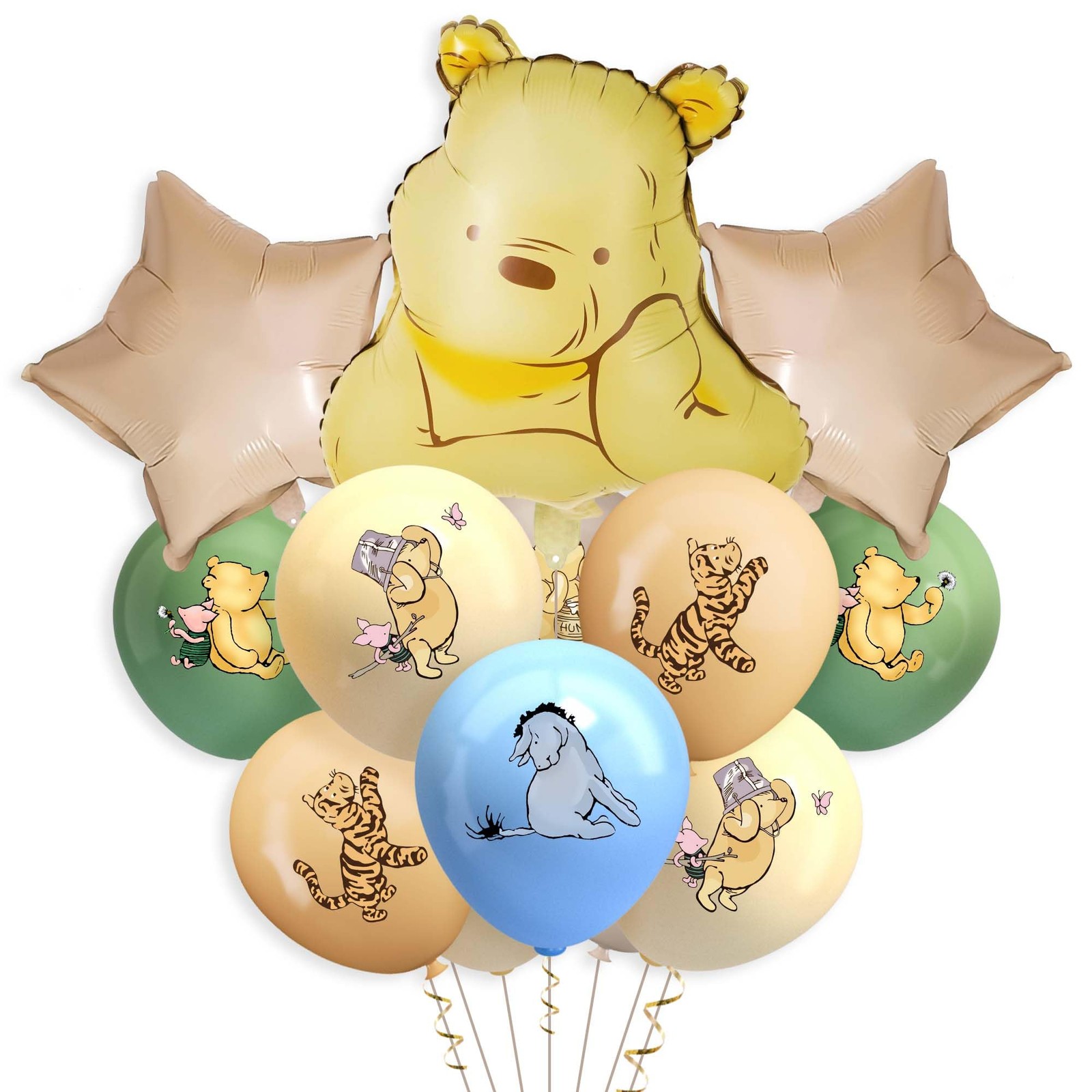 33Pcs Winnie Bear Balloons Large, 12Inches Neutral Vintage Pooh Bear Baby Sho... gallery