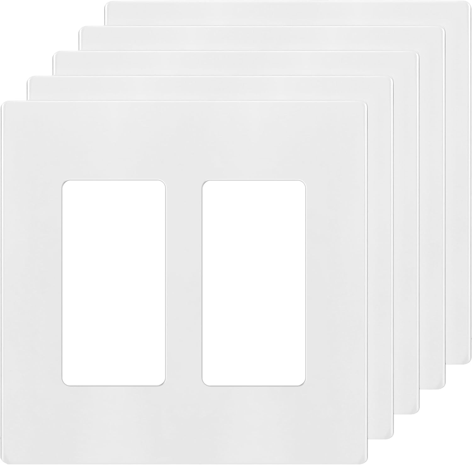 Screwless Decorator Wall Plates Child Safe Outlet Covers, Size 2-Gang 4.68" H gallery