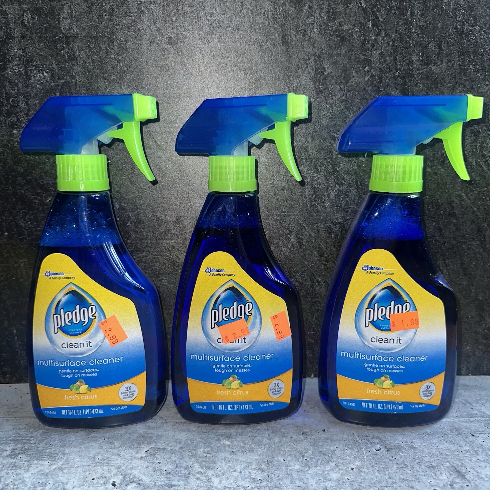 3 Lot PLEDGE Multi-Surface CLEAN IT Fresh Citrus 16 Oz gallery
