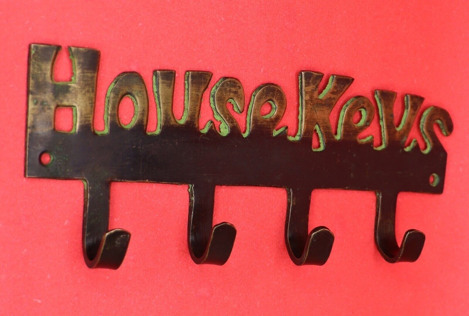 House Keys Engraved Antique Style Handmade Brass Cloth Towel Key Wall Hanger gallery
