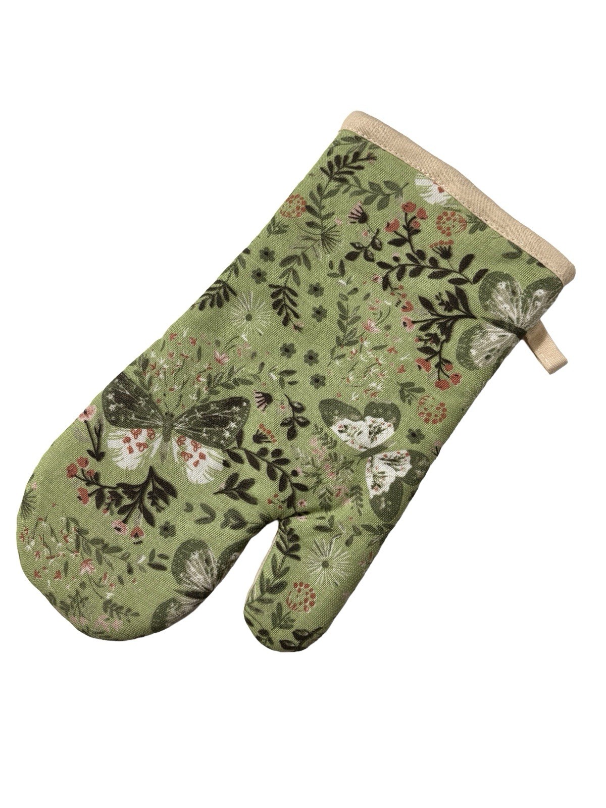 Market Square Kitchen Floral Butterflies Oven Mitt 7in x 13in - NEW gallery
