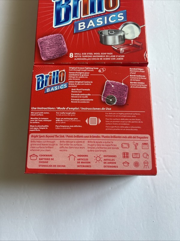 Three Boxes Brillo Basics Steel Wool Soap Pads, Small Size (Total 24 Count ) gallery