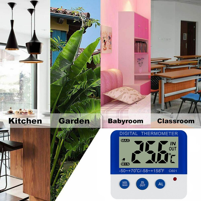 Digital Thermometer ℃/℉ LED Electronic Temperature Freezer Alarm Magnet Stander gallery