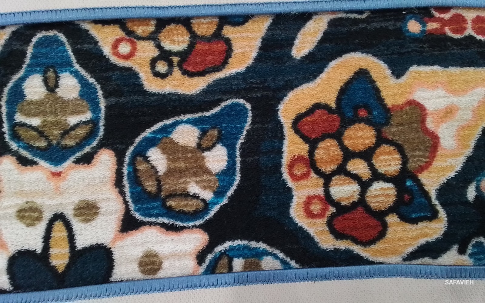 BLUE / BLACK 7'-9" x 10'-0" Back Stain Rug, Reduced Price 1172783561 RIV155M-8 gallery