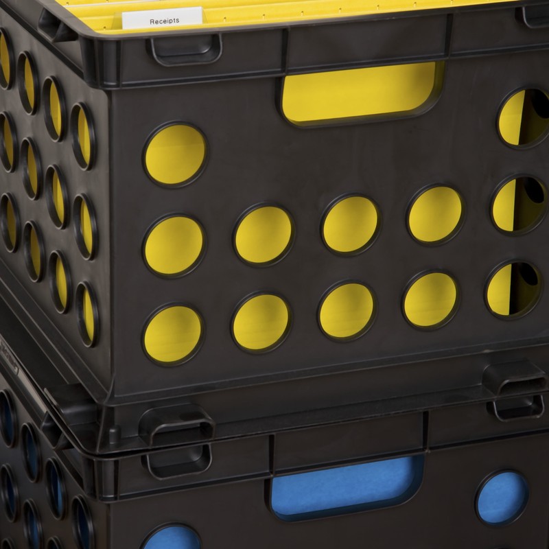 (6pack)File Crate,Versatile Plastic Bin,Letter or Legal-Sized File Storage,Black gallery