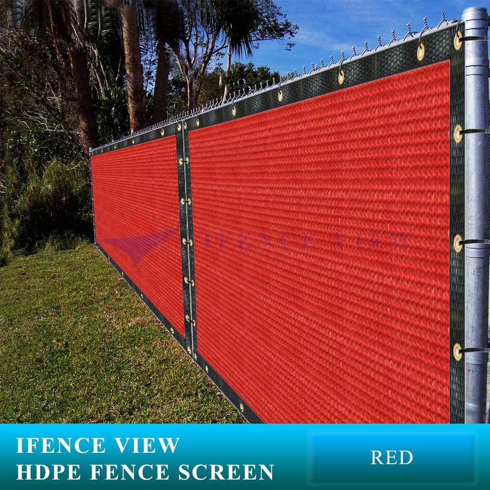 Ifenceview 9 FT Width Red Fence Privacy Screen Net Mesh Awning Canopy Patio Top