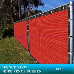 Ifenceview 9 FT Width Red Fence Privacy Screen Net Mesh Awning Canopy Patio Top