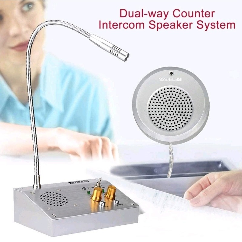 Retekess TW103 Window Speaker Mic Counter Intercom System Bank Office Restaurant gallery
