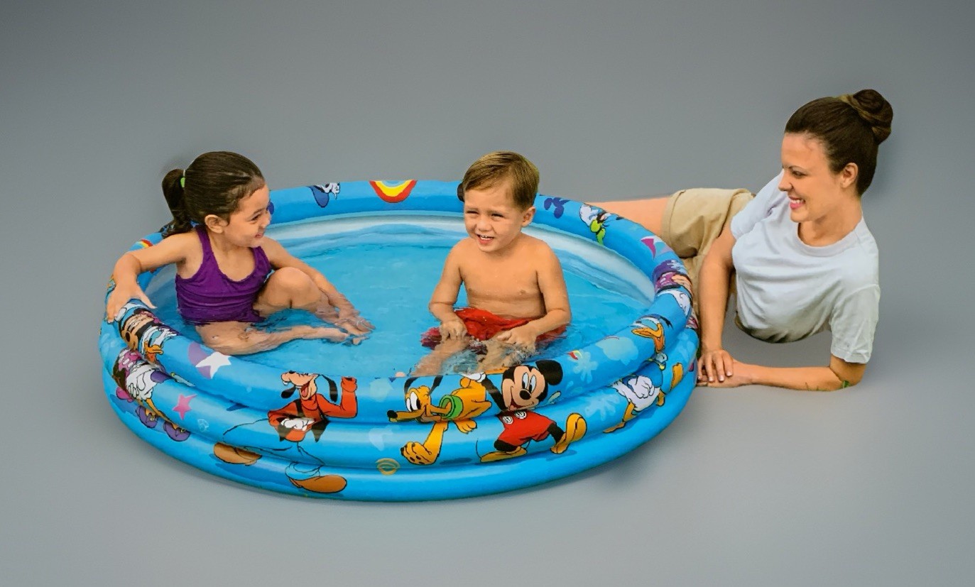 NEW Disney Junior Mickey & Friends Kids' 3-Ring Inflatable Blue Vinyl Play Pool gallery