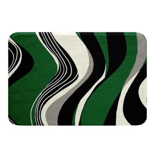 Green and Gray Black White Bath Rugs Modern Abstract Geometric Bathroom Rugs gallery