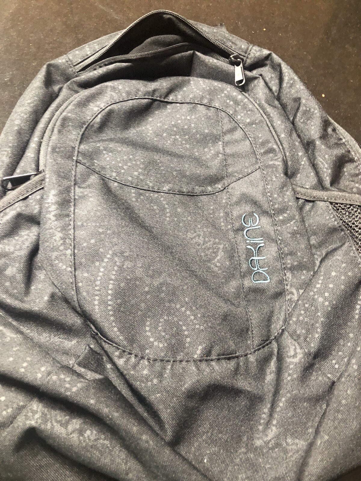 DAKINE 17 Inch Backpack- Black With Teal Stitching -Used
