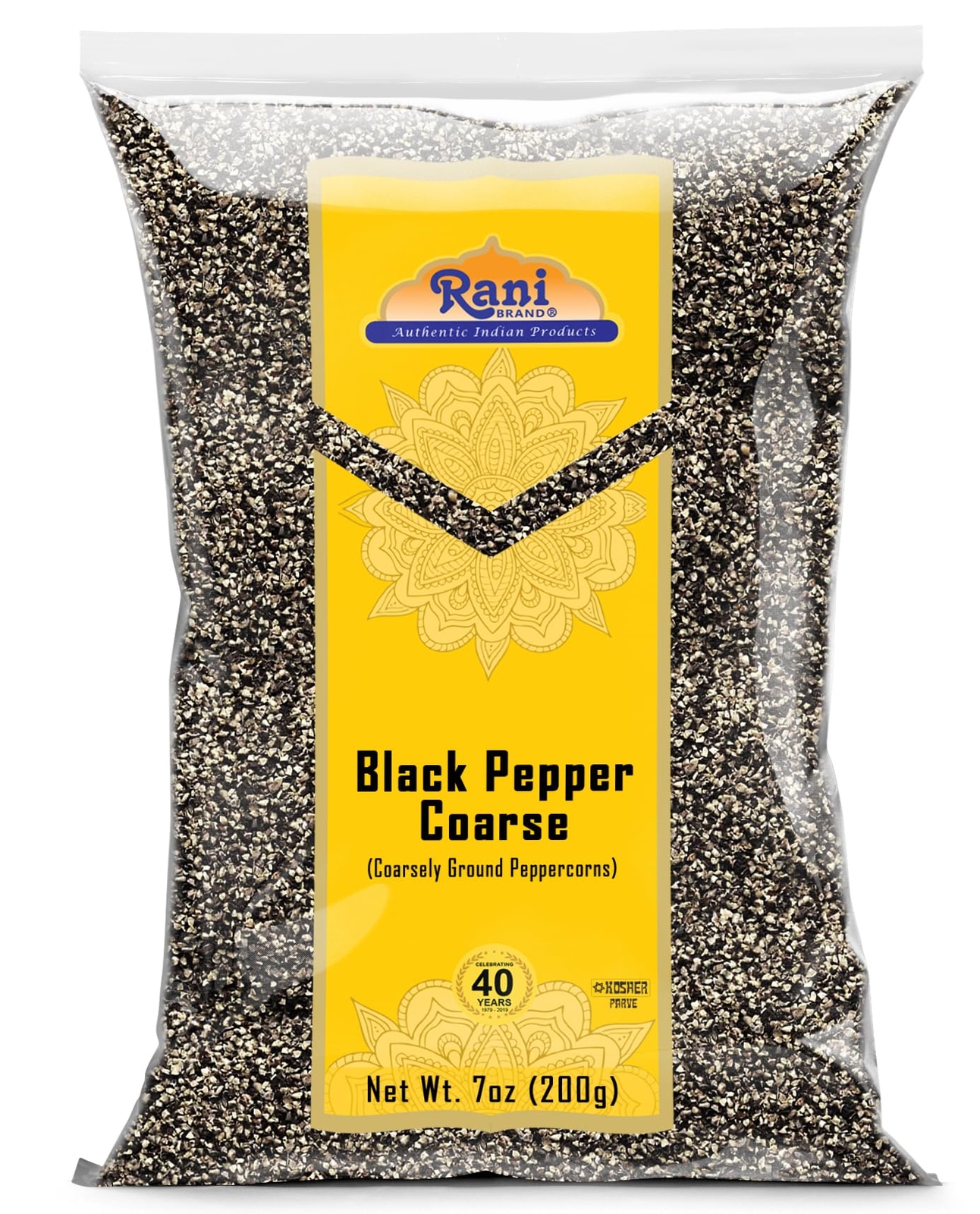Rani Black Pepper Coarse Ground 28 Mesh (Table Grind), Premium Indian 7oz (200g) gallery
