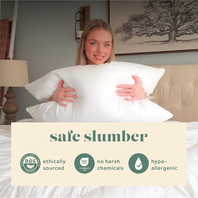 50/50 down Feather Blend Comfydream Bed Pillow for Sleeping, Egyptian Cotton Cov gallery