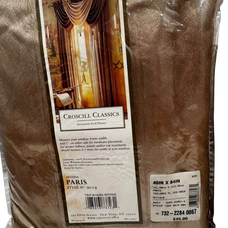 3 CROSCILL CLASSICS Paris Waterfall Valance Tasseled Terra-Cota 45in W x 38” L gallery