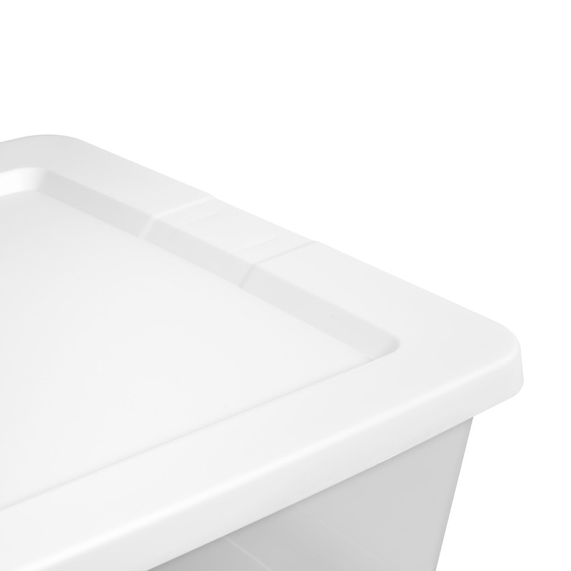 Storage Bin, 41 Quart Clear Plastic Storage Container with Lid, White gallery