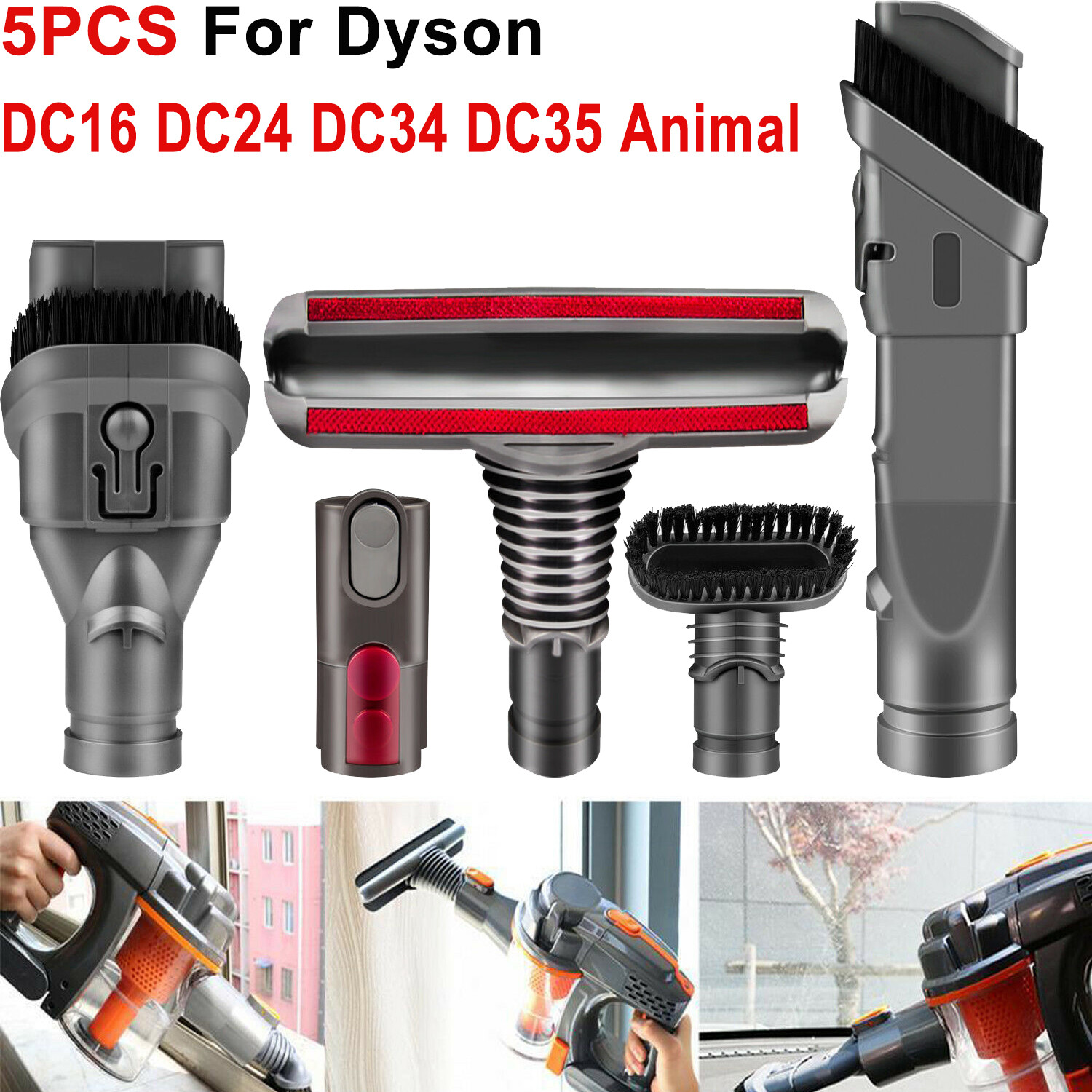 Brush Attachments Kit for Dyson V6 Accessories Fit with DC16 DC24 DC34 DC35 DC59 gallery